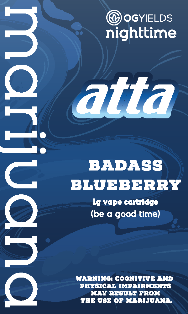 Photograph of product: Badass Blueberry - Atta - 1g Vape Cart