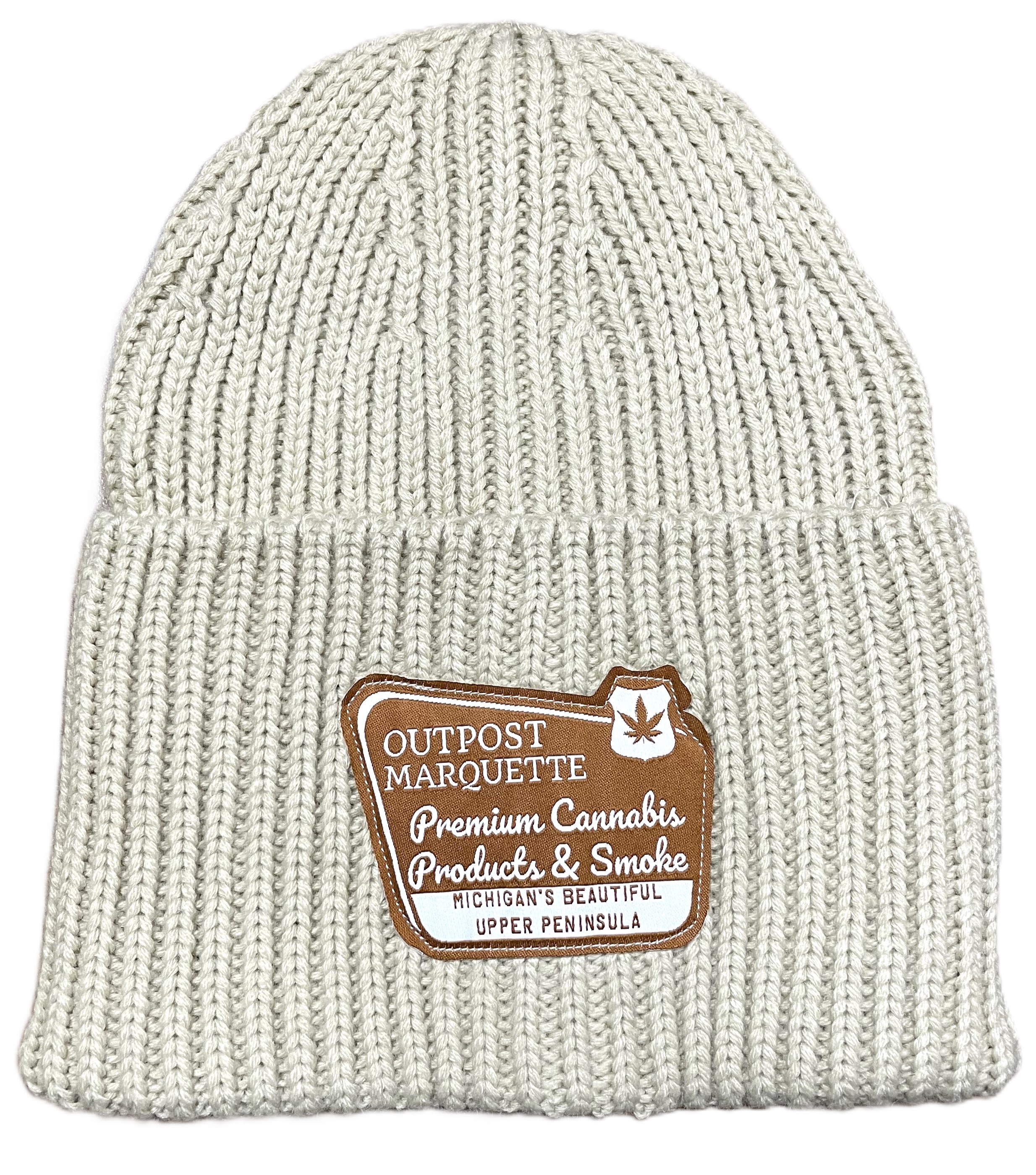 Photograph of product: Outpost 'National Park' Beanie Hat (Light Beige)