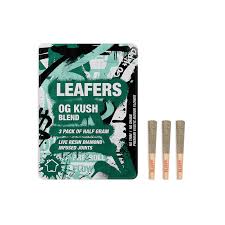 Photograph of product: LEAFERS - PREROLL INFUSED - 0.5G - 3PK - OG KUSH - Oui'd