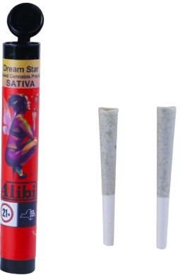 Photograph of product: Distillate Infused Dream Star - Pre-Roll 2 Pack (1.0g)