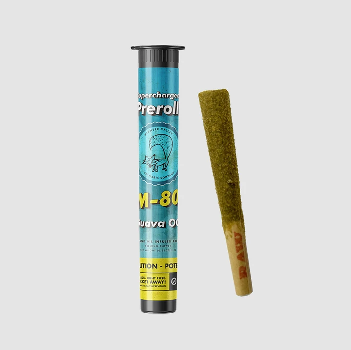 Photograph of product: Guava OG M-80 Infused Pre-Roll w/ Kief and Oil | 1g