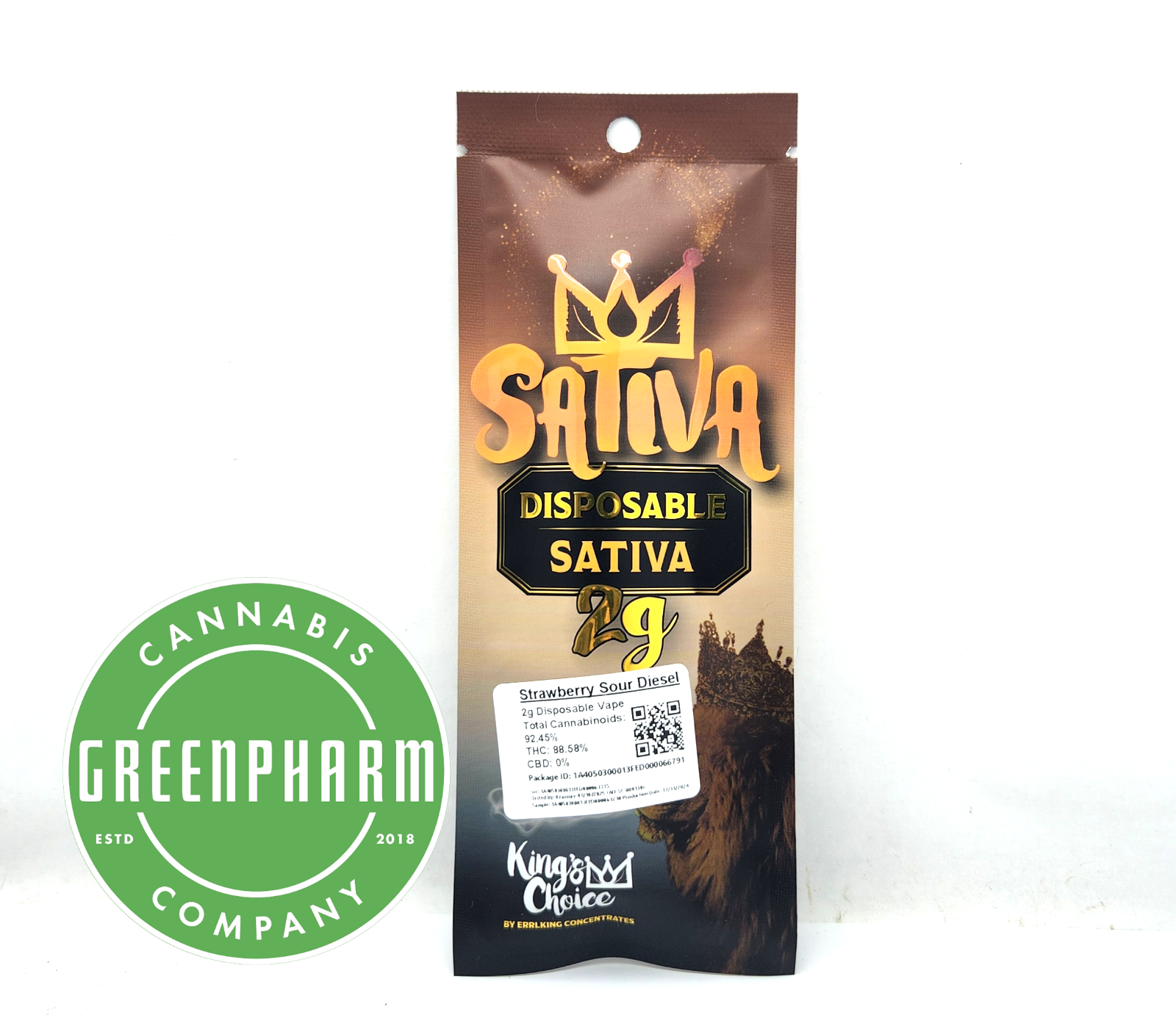 Photograph of Product: Disposable Vape | Kings Choice | Strawberry Sour Diesel