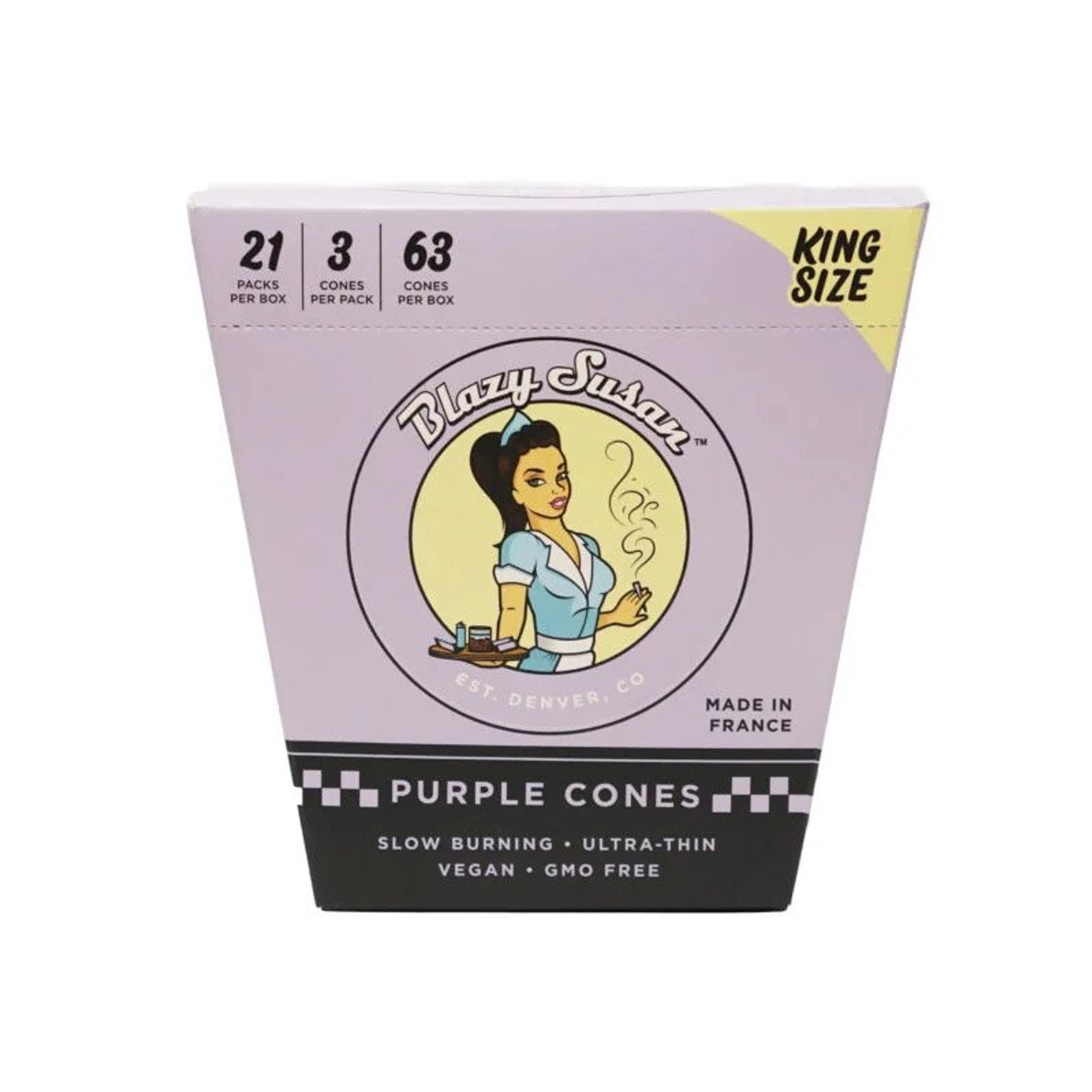 Photograph of product: BLAZY SUSAN PURPLE ROLLING PAPERS 1 1/4