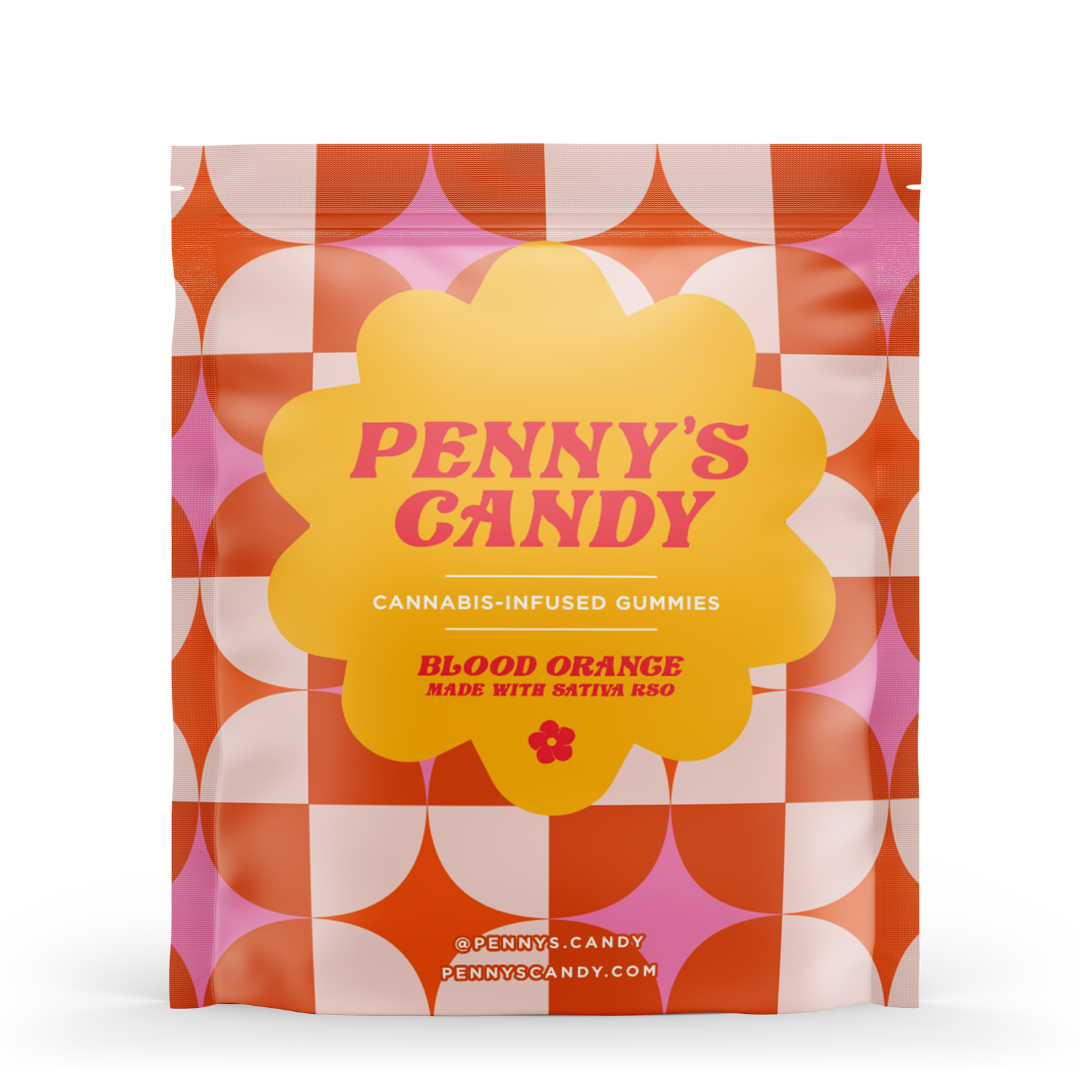 Photograph of product: Fruit Chew MED - Penny's Candy Blood Orange Oui'd RSO 2pk