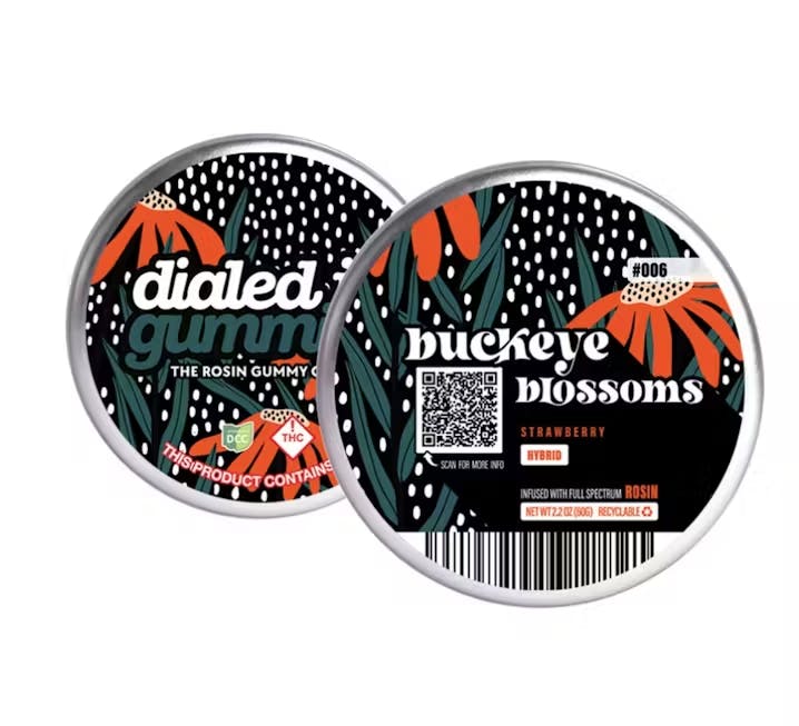 Photograph of product: Buckeye Blossoms Strawberry Rosin Gummies 100mg (H) [10pk] - 