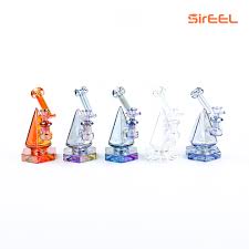 Photograph of product: 6" SirEEL Iridized PyroPrism Bong with Flower Bowl  (Assorted Colors)