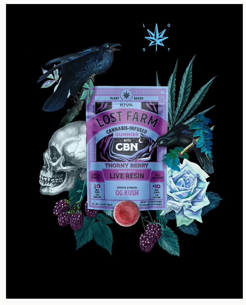 Photograph of product: Lost Farm | Thorny Berry | OG Kush | 10mg | 10pk