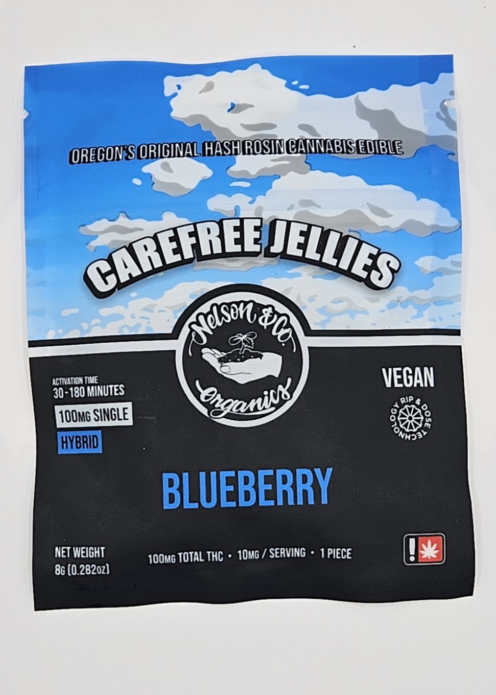 Photograph of product: Nelson & Co. - 100mg Blueberry Gummy
