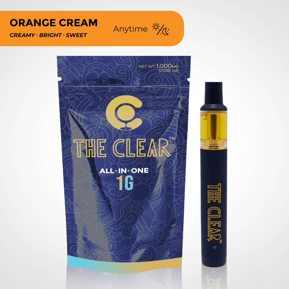 Photograph of product: The CLEAR - Original All-in-One - Orange Cream