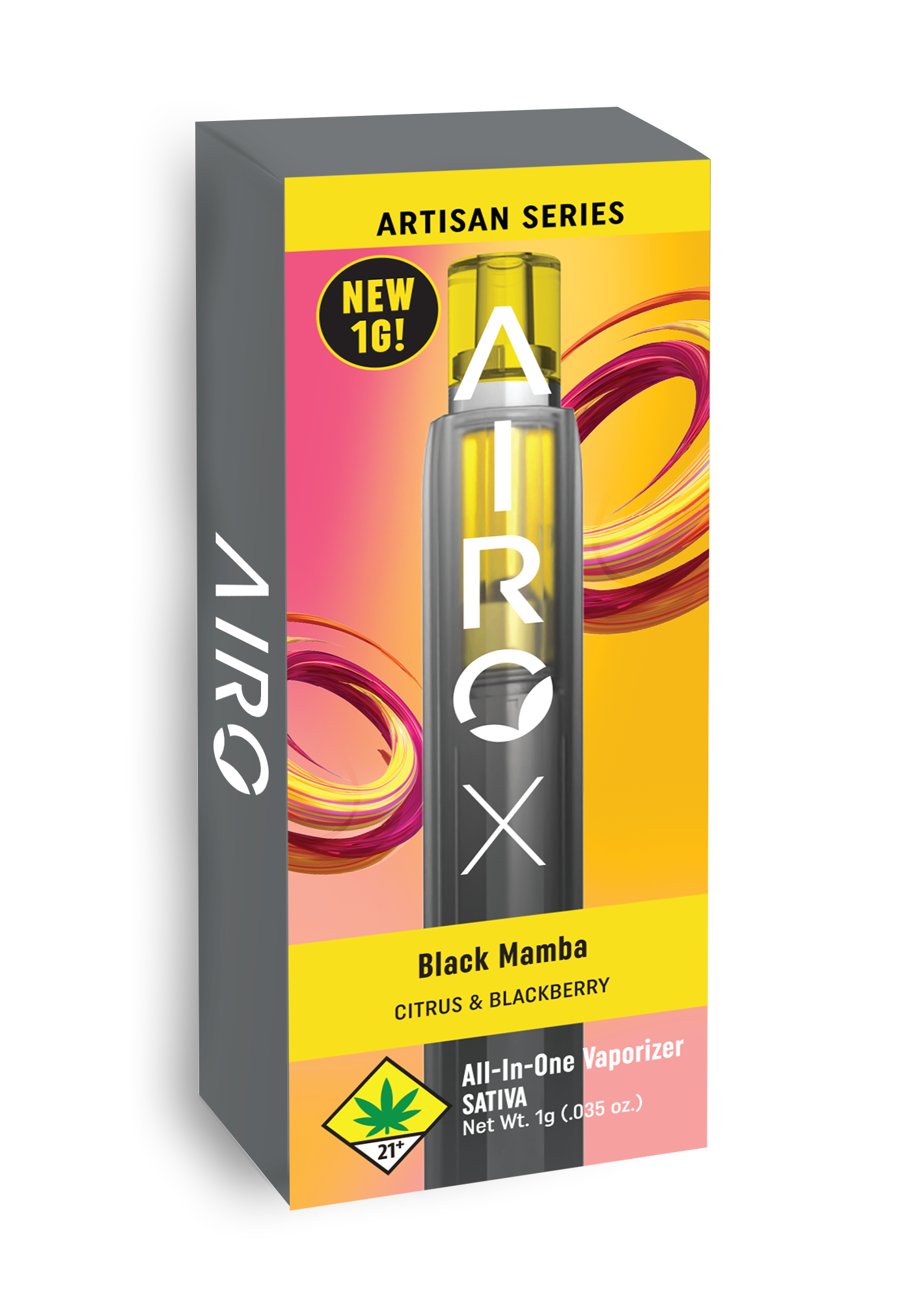 Photograph of product: AIRO - DISPOSABLE DISTILLATE - 1G - BLACK MAMBA - Oui'd