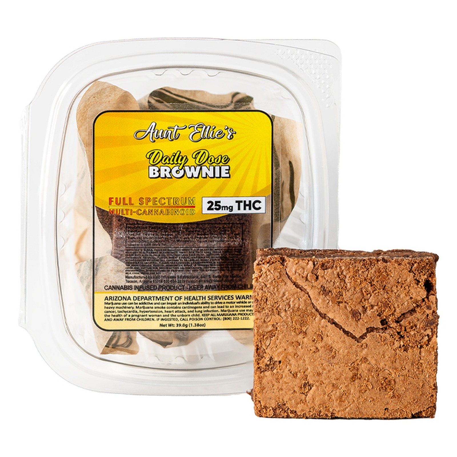 Photograph of product: Aunt Ellie's: Daily Dose Brownie 25mg