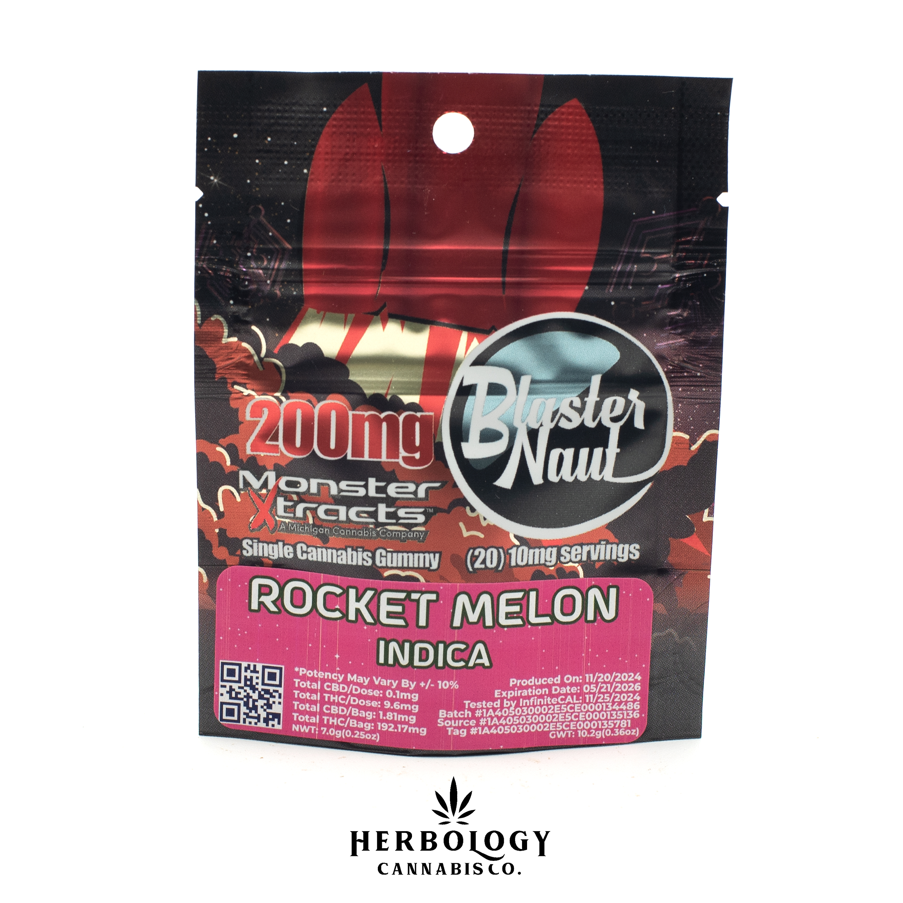 Photograph of product: Monster X | Blasternaut Gummy | Rocket Melon | 200mg