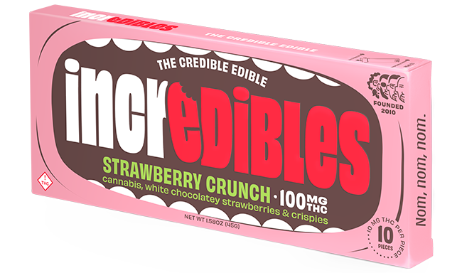 Photograph of product: Incredibles | Chocolate | Strawberry Crunch | 100mg