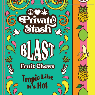 Photograph of product: Private Stash: 100mg Fruit Chew -  Tropic Like its Hot