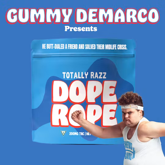 Photograph of product: Dope Rope 200MG Totally Razz Gummies