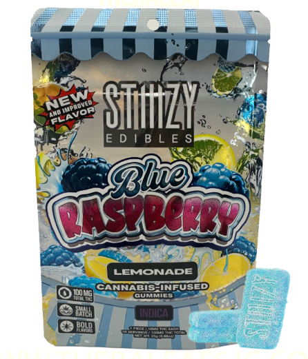 Photograph of product: BLUE RASPBERRY LEMONADE GUMMIES 10 PACK 100MG