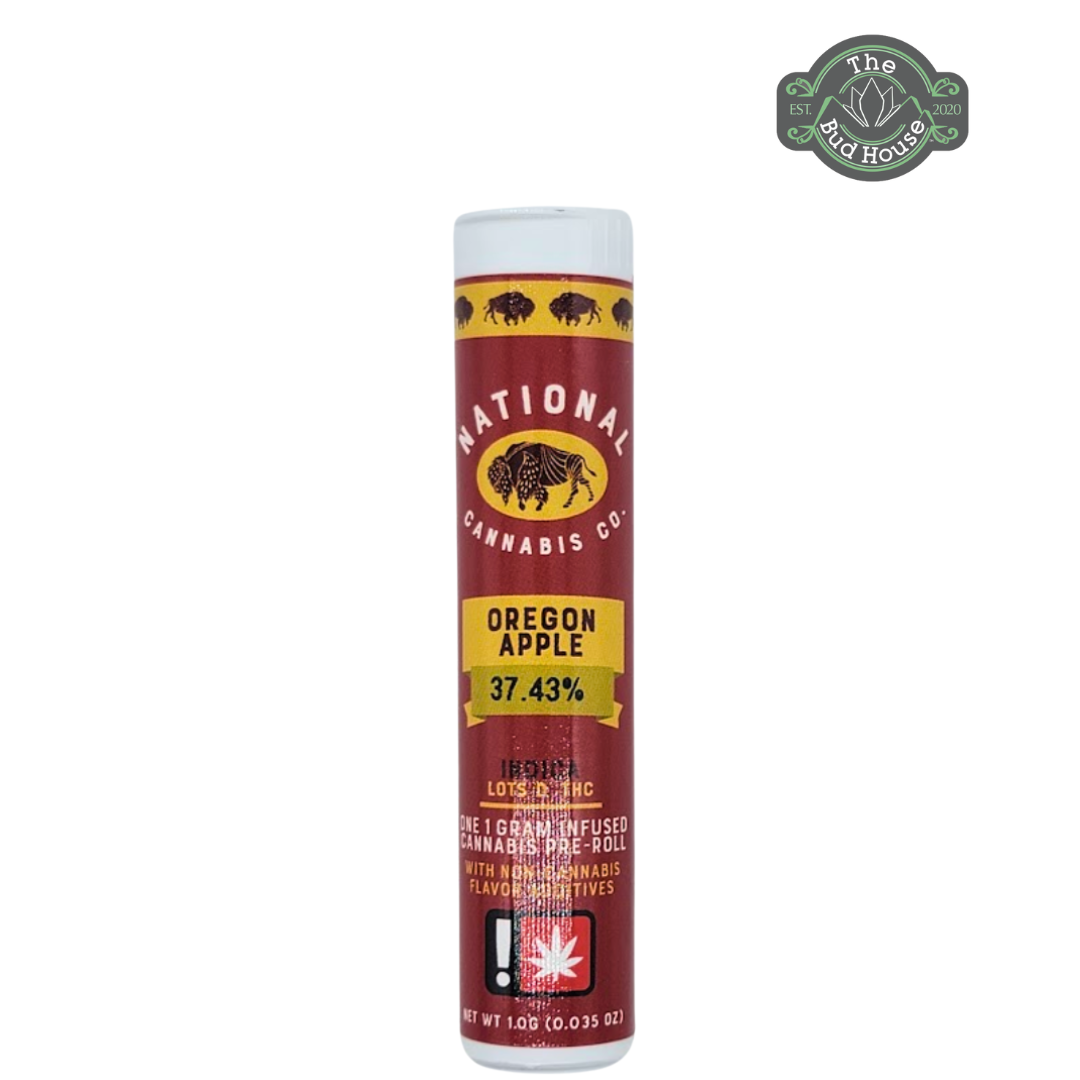 Photograph of product: National Oui'd Co. Single OREGON APPLE 1g Infused Pre-Roll