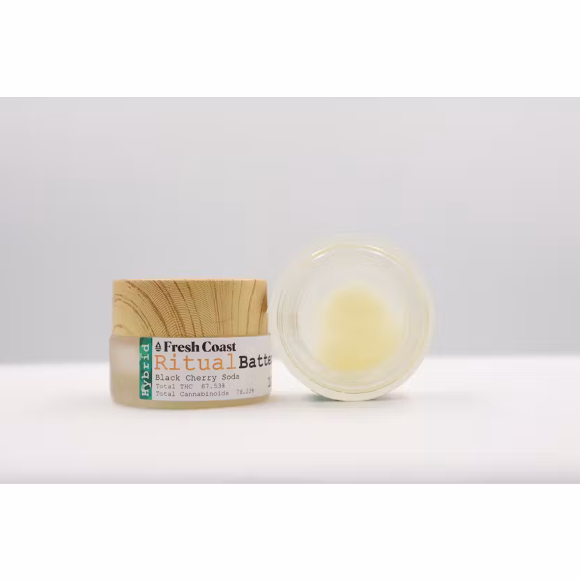 Photograph of product: Fresh Coast Ritual - Concentrate Cured Resin Batter - (1g) - **BLACK CHERRY SODA**