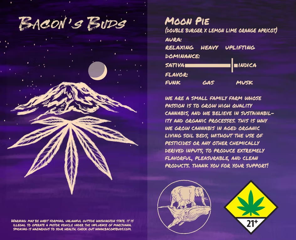 Photograph of product: Bacons Buds - Moon Pie - Flower - 1g