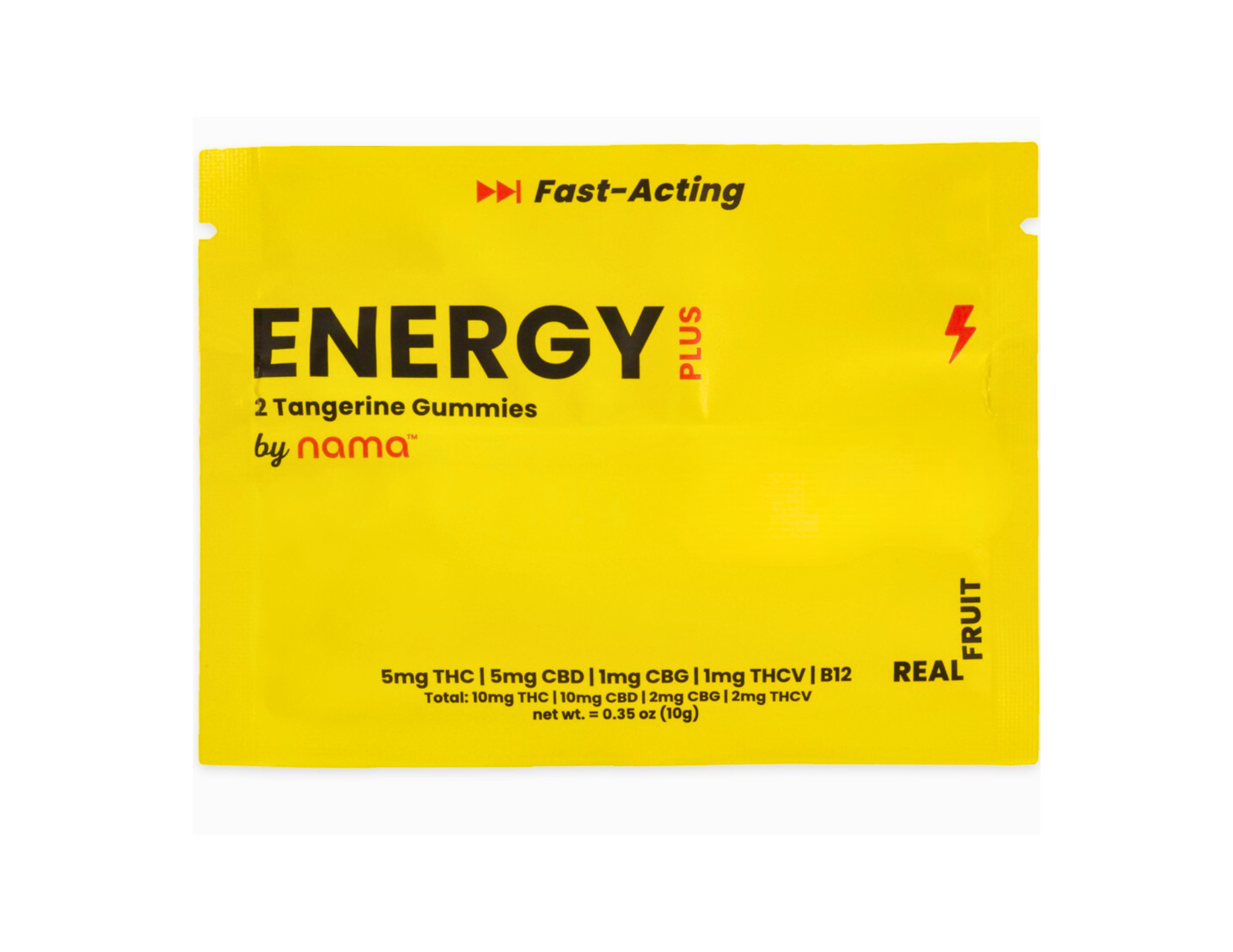 Photograph of product: Nama - Energy (Tangerine) 5:5:1:1 TH-oui/CBD/CBG/TH-ouiV - Fast-Acting Gummies 2-Pack - 20-Pack (240mg) [S]