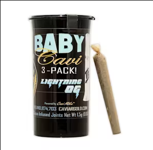 Photograph of product: LIGHTNING OG | BABY CAVI INFUSED PREROLLS 5PK
