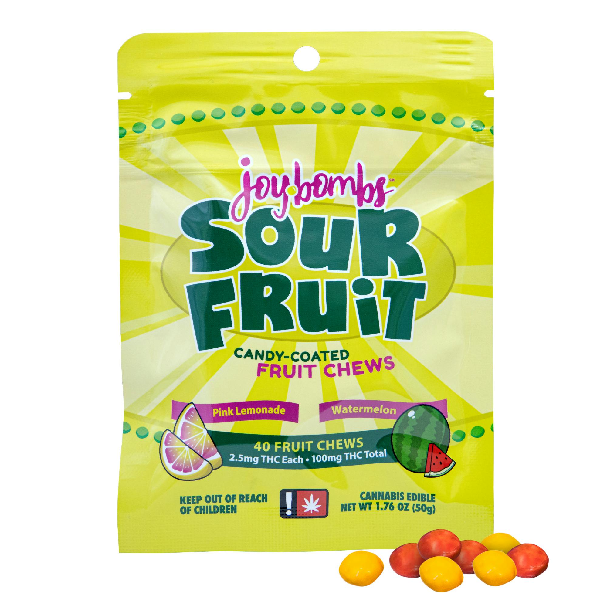 Photograph of product: Gummies | Sour Fruit | 40 pieces | 100mg TH-oui