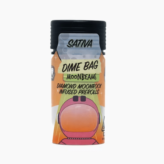 Photograph of product: Dime Bag Moon Beams Pre-roll Pack Pineapple Trainwreck 2.5g - 