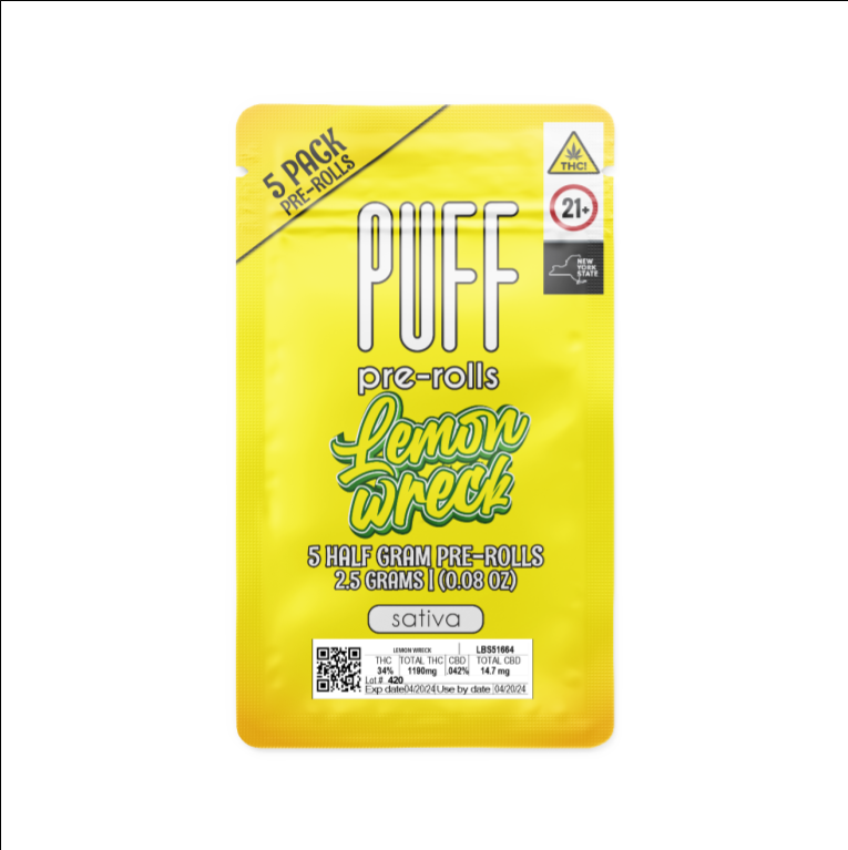 Photograph of product: PUFF | Alien OG (h) Pre-Rolls 0.5g/5-pack