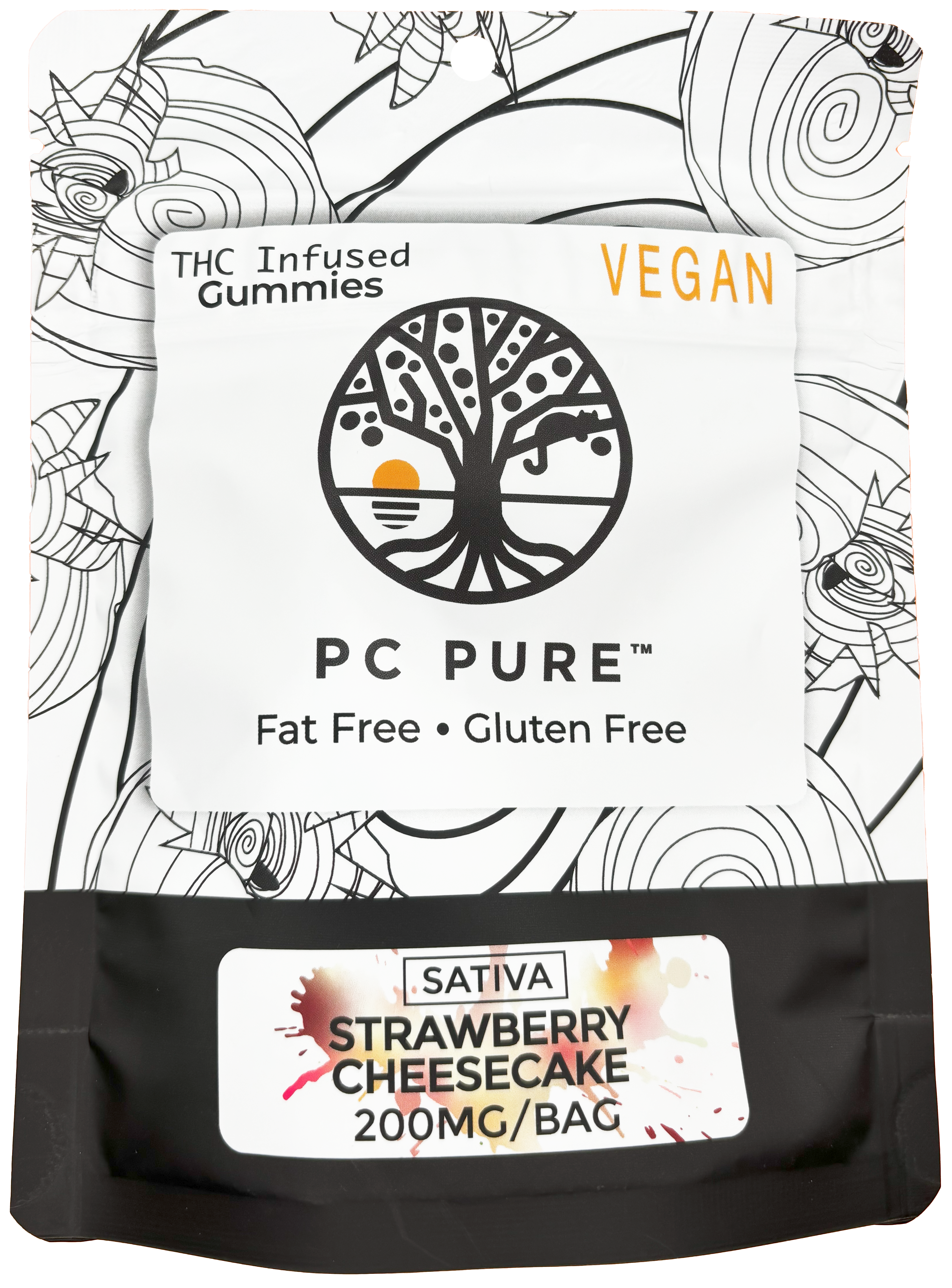 Photograph of product: PC Pure | Strawberry Cheesecake | Gummy Edible | 200mg TH-oui