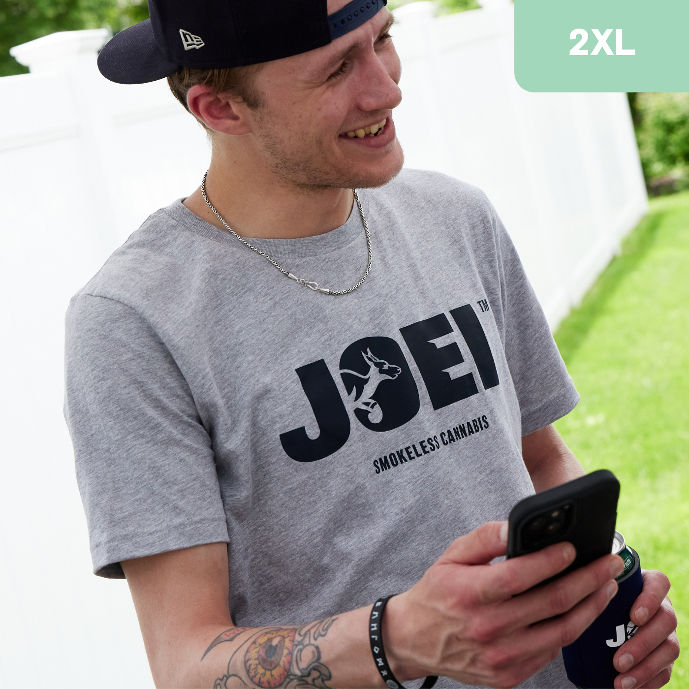Photograph of product: JOEI | T-Shirt | Logo | Gray I 2XL