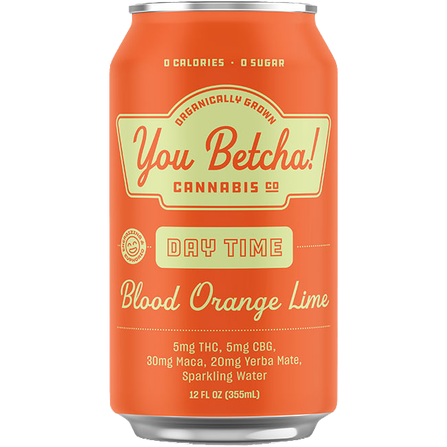 Photograph of product: You Betcha! Day Time Beverage Blood Orange Lime 5mg TH-oui / 5mg CBG