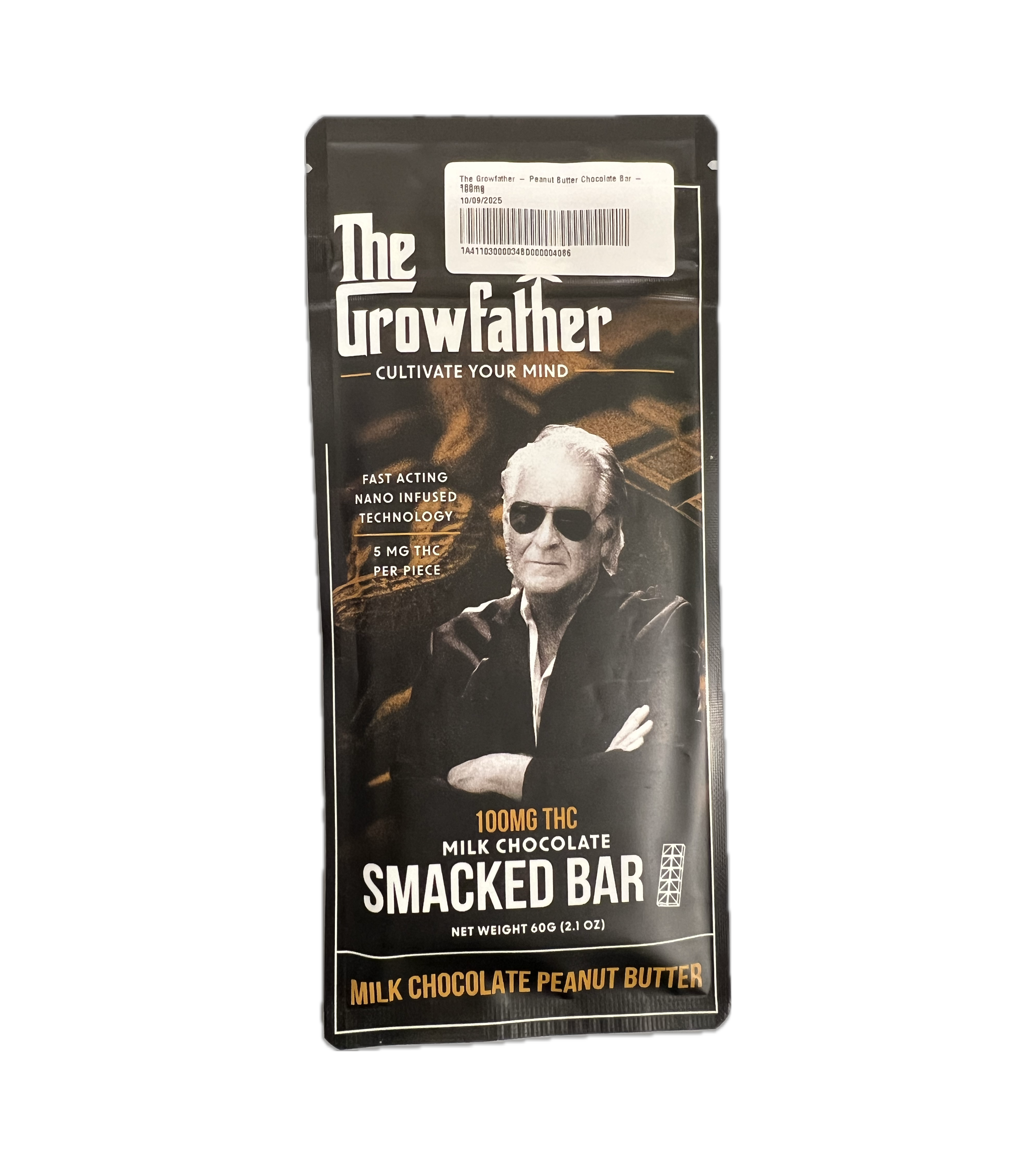 Photograph of product: Peanut Butter | Chocolate Bar | 100MG