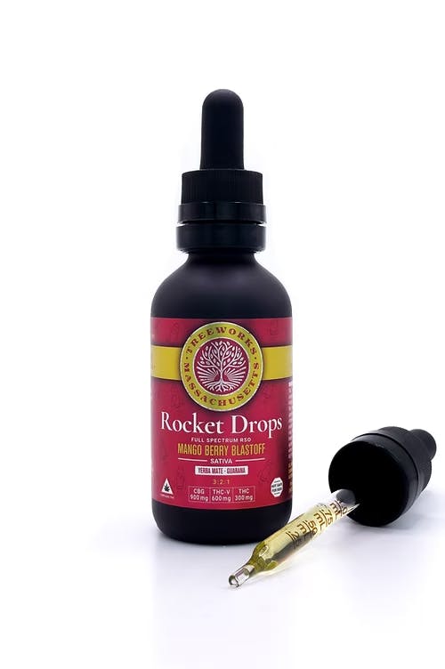 Photograph of product: Treeworks Rocket Drops RSO Mango Berry Blastoff 3:2:1 CBG:TH-ouiV:TH-oui - 100mg