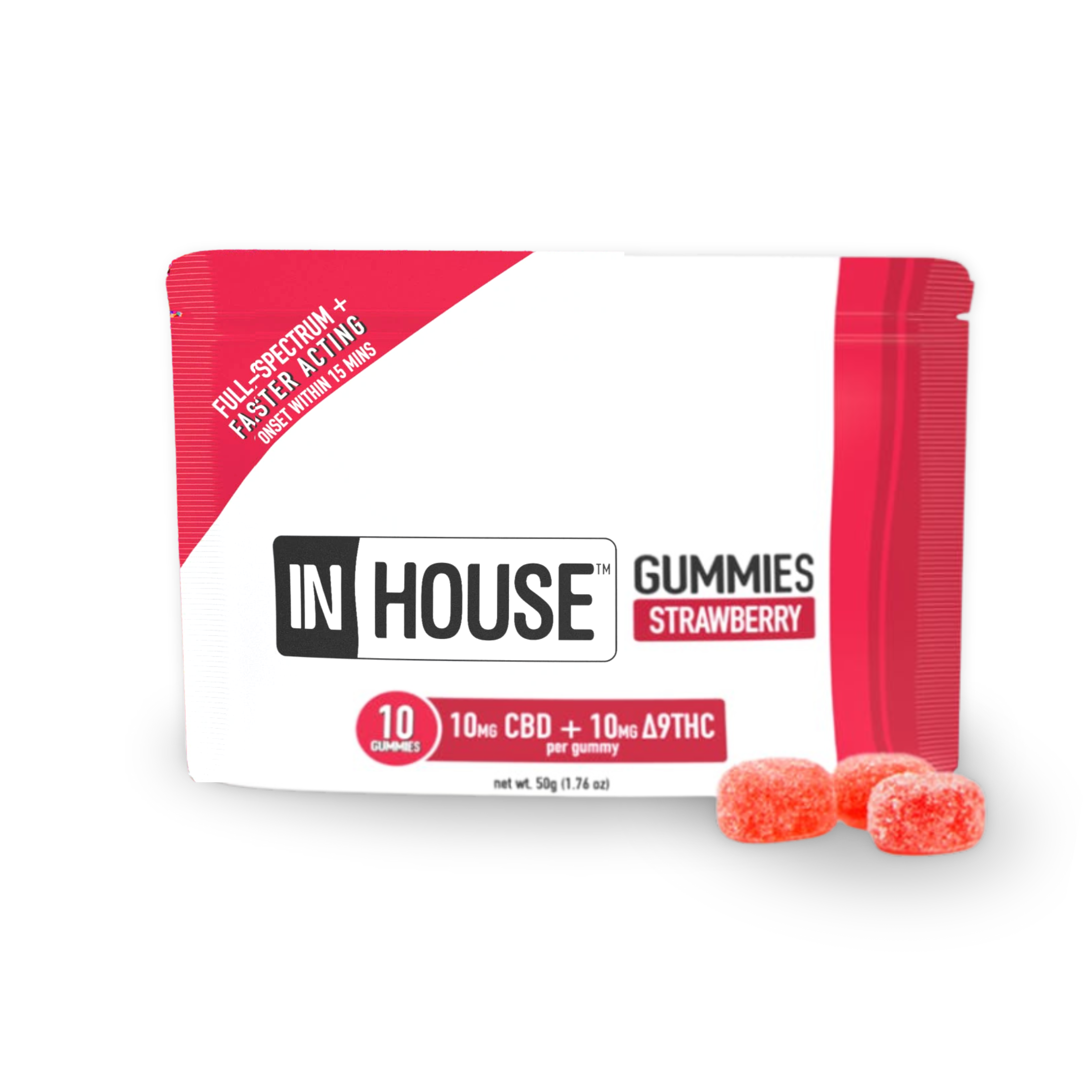 Photograph of product: 1:1 TH-oui:CBD Strawberry | Gummies | 100mg