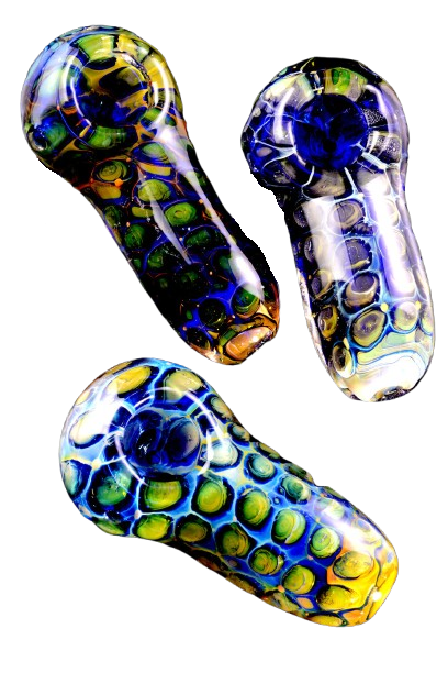 Photograph of product: CRCL | 3.5" Small Thick Color Changing Square Fumed Bubble Glass Pipe (P2513)