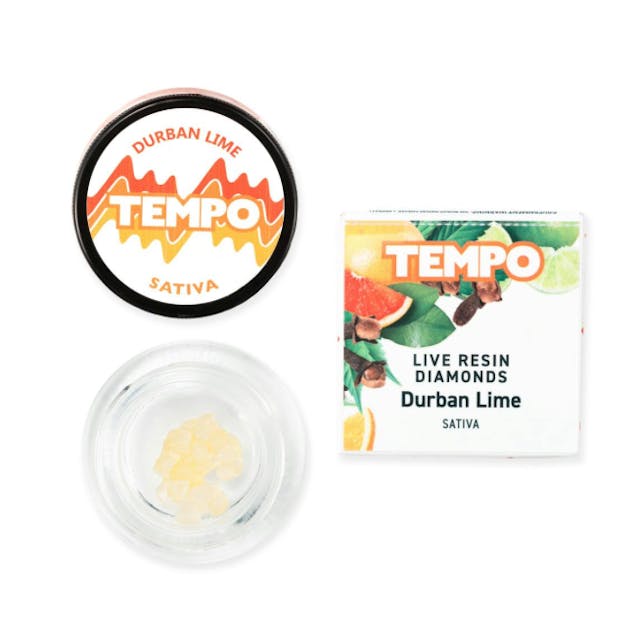 Photograph of product: Durban Lime Live Resin Diamonds 1g - 