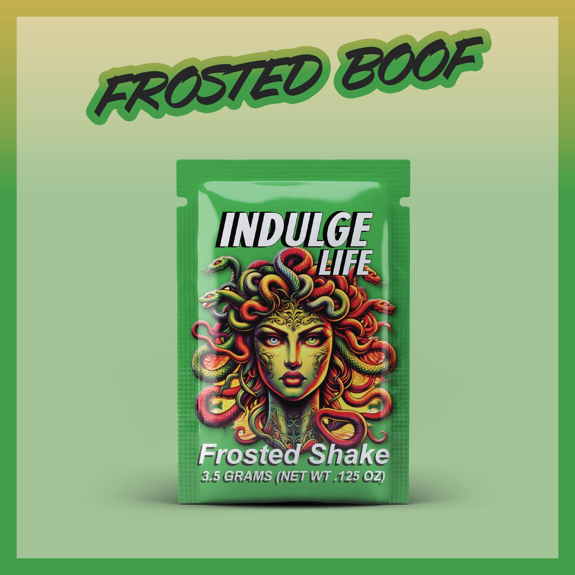 Photograph of product: Infused Flower - Indulge Life - Frosted Shake - Frosted Boof - (Hybrid)  - 44.2% TH-oui