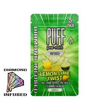 Photograph of product: Lemon Lime Twist Infused 5pk Pre Rolls