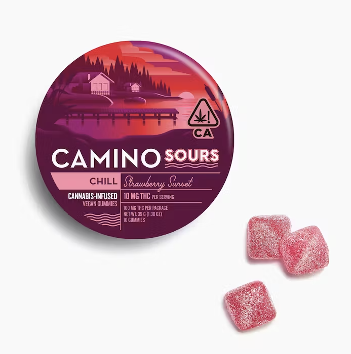 Photograph of Product: Camino Sours Strawberry Sunset (Is) "Chill" GUMMIES 100mg - Kiva