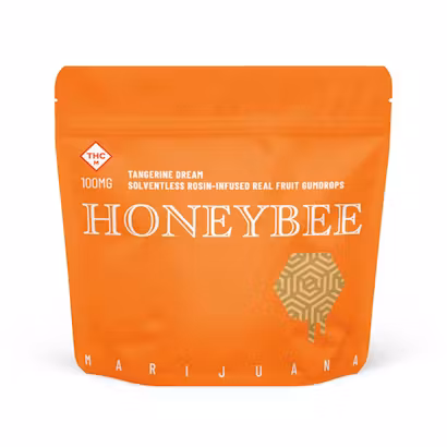 Photograph of product: HONEYBEE | TANGERINE DREAM | SOLVENTLESS ROSIN GUMMY | 100MG | HYBRID