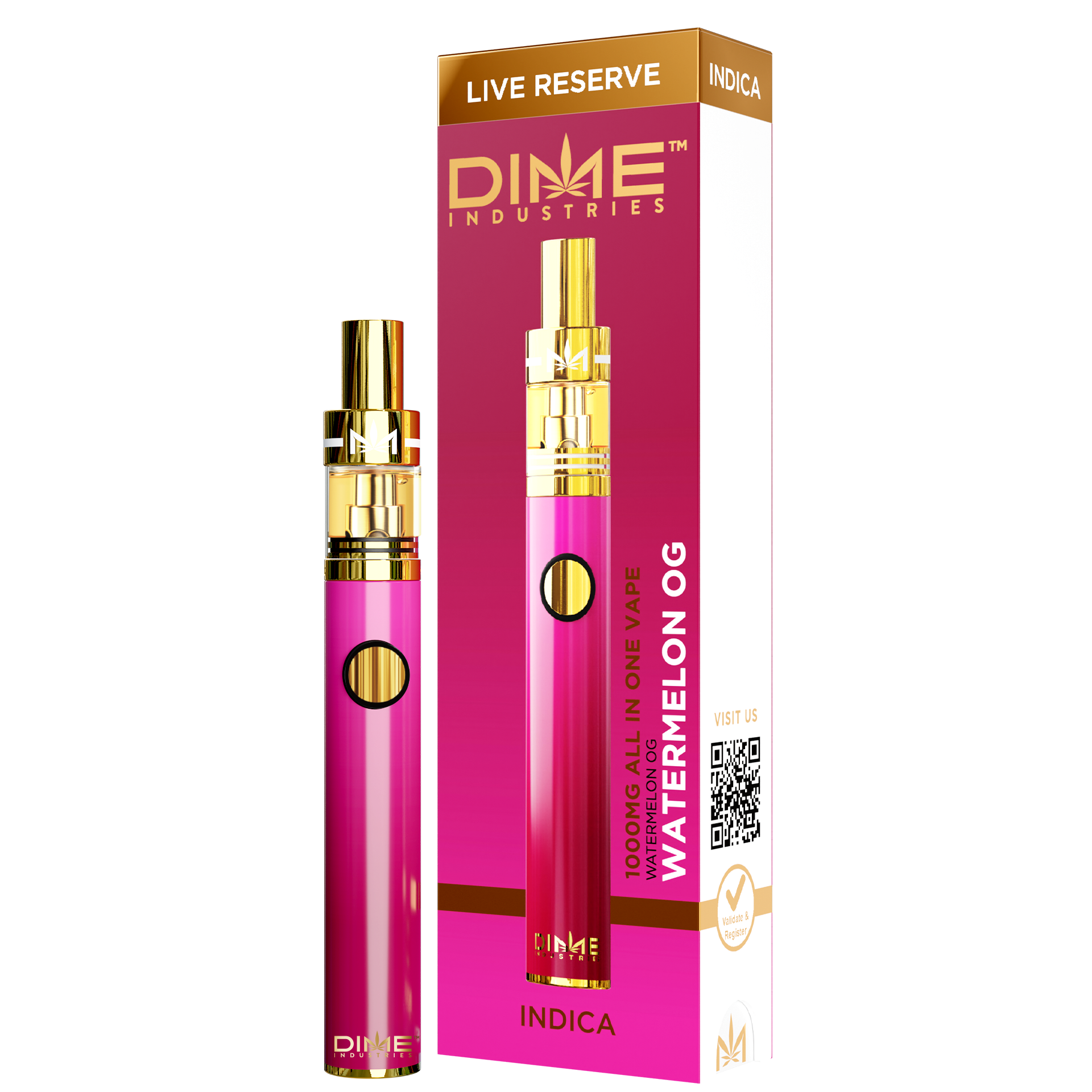 Photograph of product: Dime Industries | Watermelon OG | Live Reserve AIO Vape