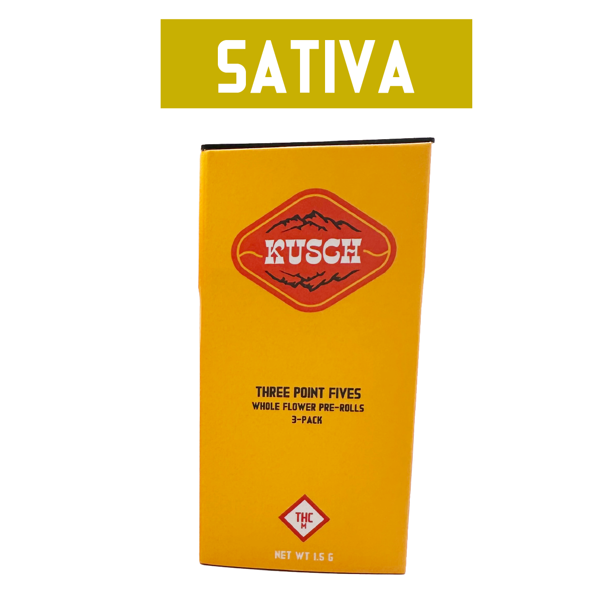 Photograph of product: KUSCH - BLACK SKY X PINK CERTZ 0.5 GRAM PRE-ROLL 3 PACK