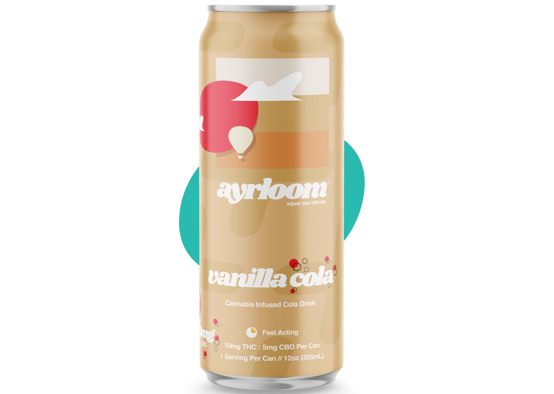 Photograph of product: Ayrloom | Vanilla Cola | 2:1 TH-oui / CBD Infused Cola Drink | Single