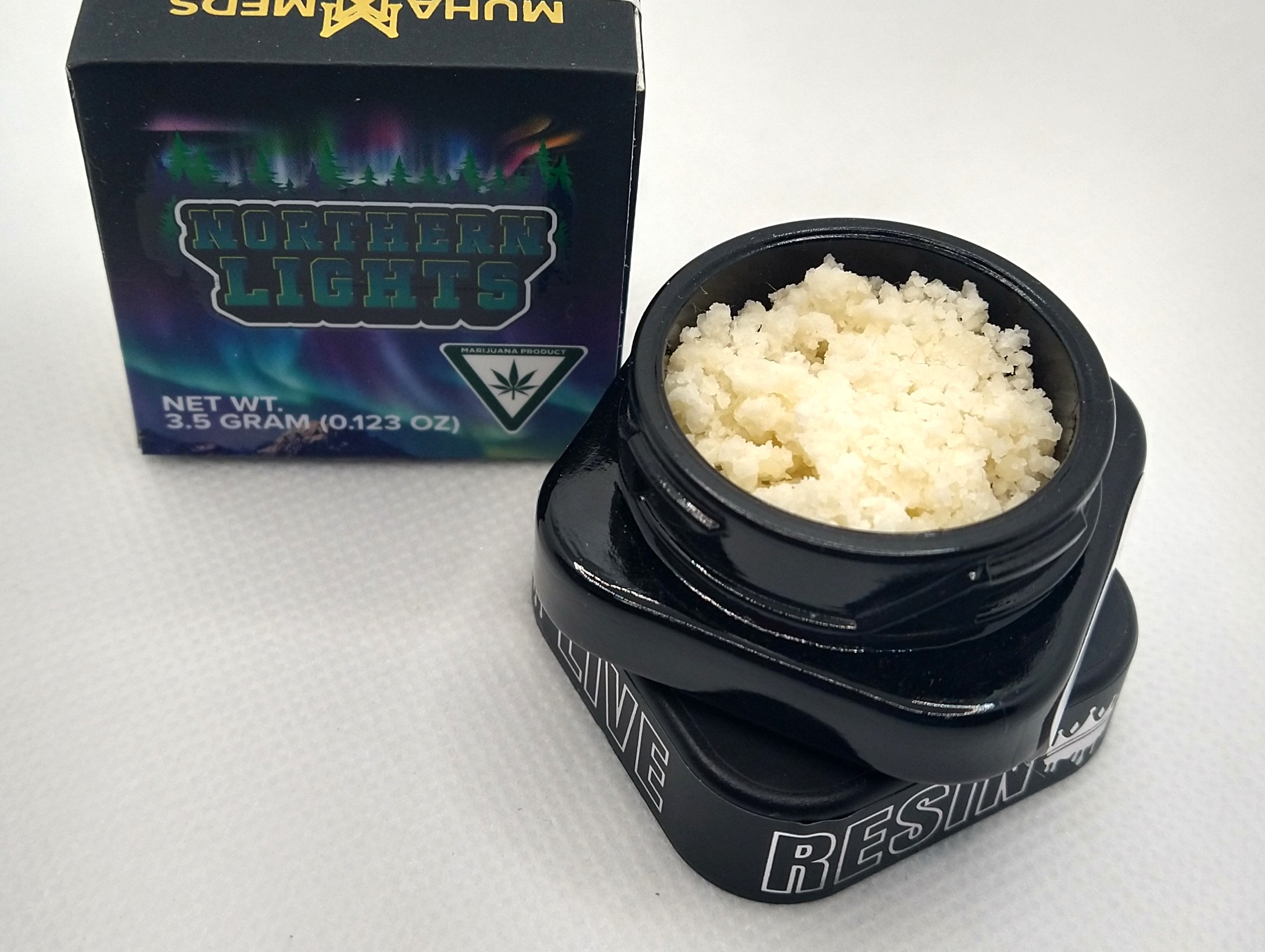 Photograph of product: Muha Meds | Northern Lights | Live Resin Concentrate Oui'd