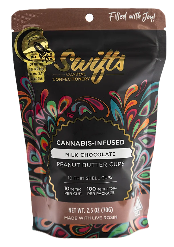 Photograph of product: Milk Chocolate CBD:TH-oui:CBG:CBN au chocolat-Rosin Peanut Butter Cups, 10-Pack