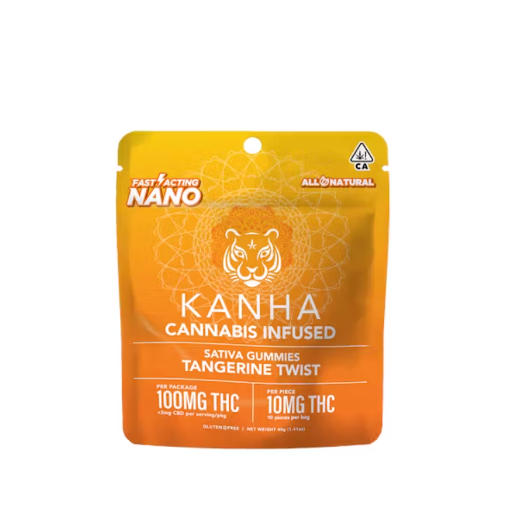 Photograph of product: KANHA 100MG NANO GUMMIES - TANGERINE TWIST