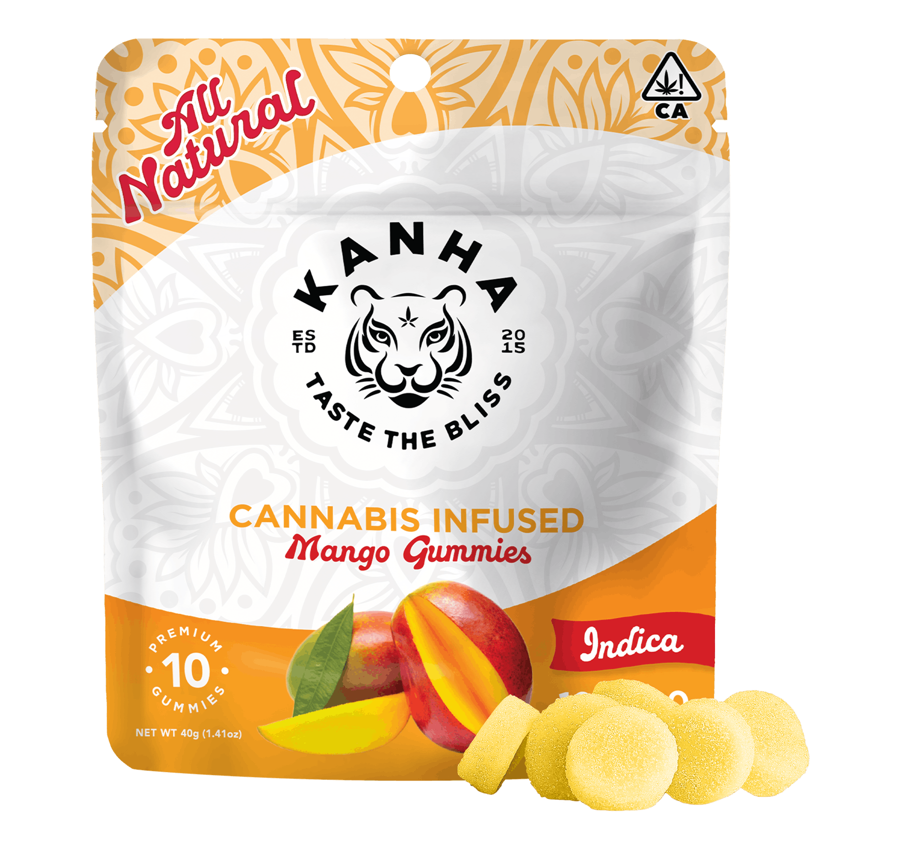 Photograph of product: KANHA | Mango | Indica | 100mg THC | 10-pack