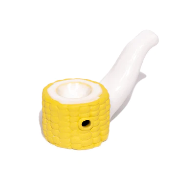 Photograph of product: Ceramic Corn Cob Pipe Yellow - Artist; Candy Relics