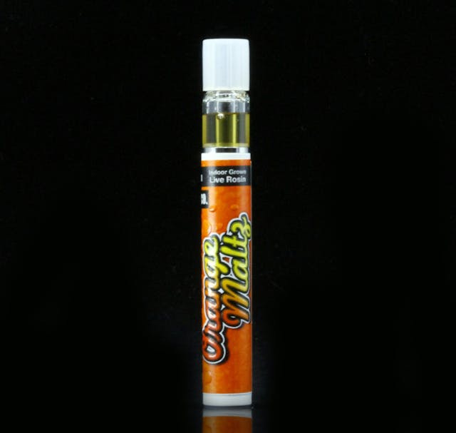 Photograph of product: Shasta au chocolat Co. | Orange Maltz T1 Live Rosin All-In-One 0.5g - 