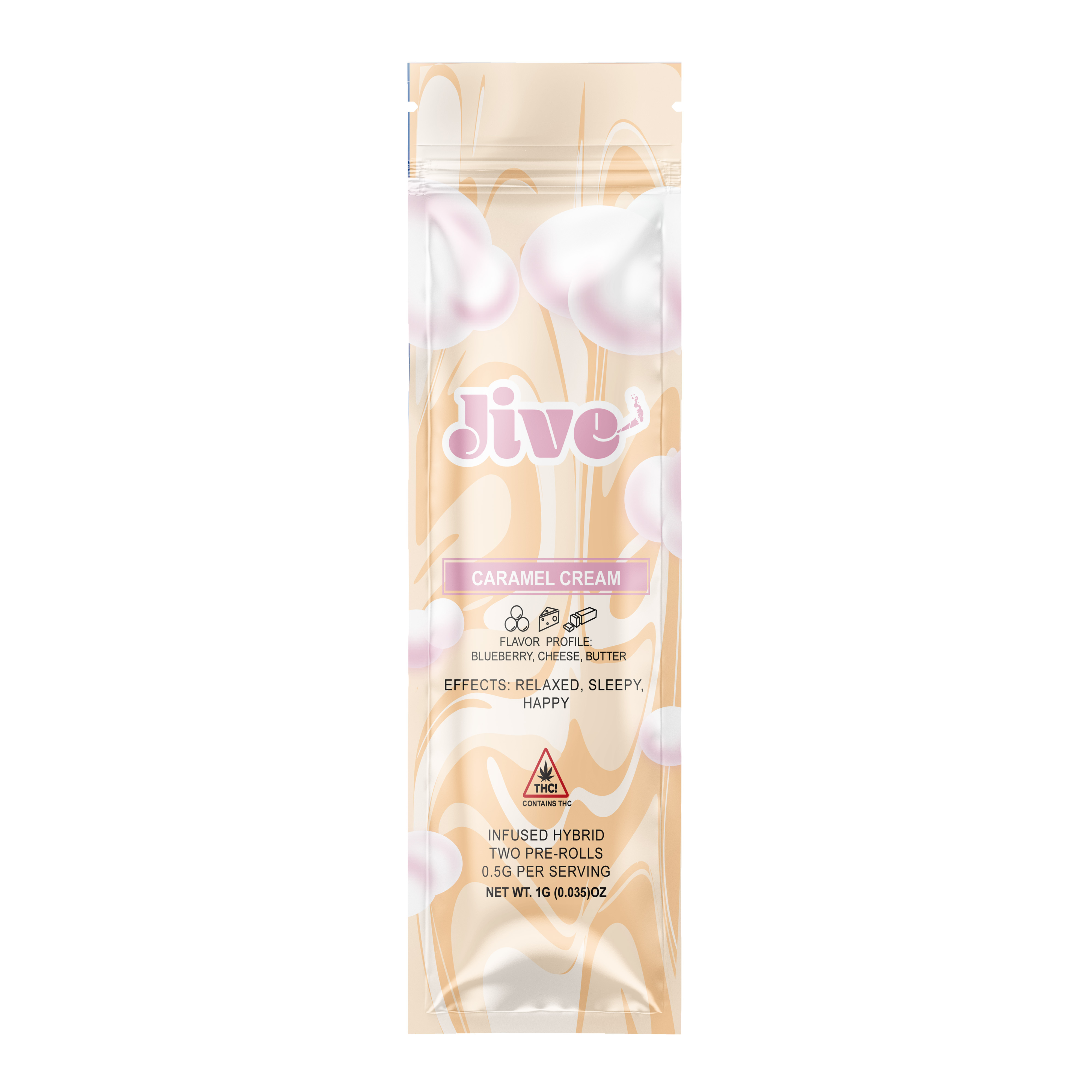Photograph of product: Caramel Cream- JIVE- 2Pck Pre Rolls